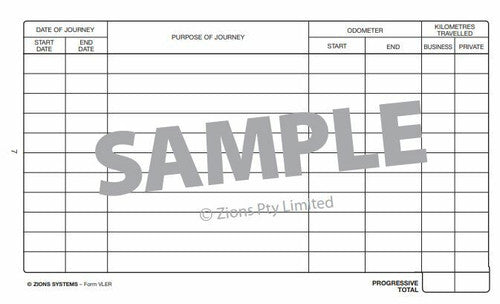 Zions Pocket Vehicle Log and Expenses Record Book