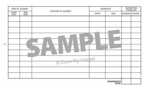 Zions Combined Vehicle Log and Travel and Expenses Record Book