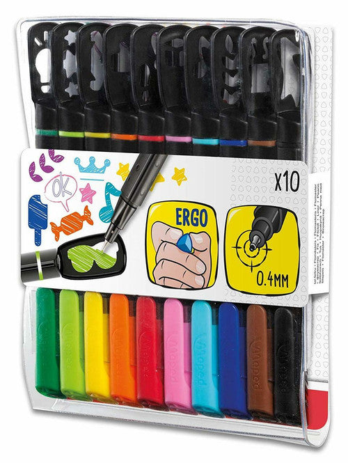 Maped Graph Mania Stencil Fineliner 0.4mm Assorted Wallet of 10