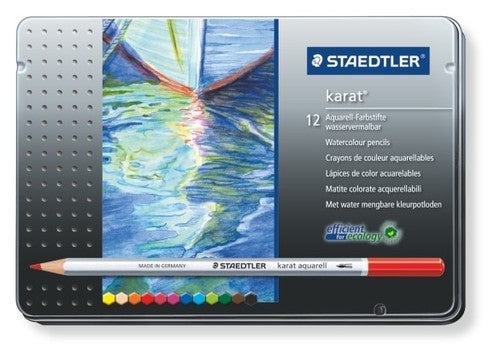 Staedtler 125 M12 Karat Aquarell 125 Watercolour Pencil Assorted Tin 12