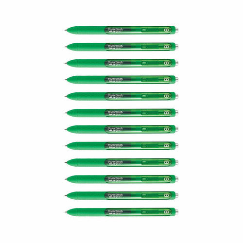 Papermate Inkjoy Retractable Gel Pen 0.7mm Green Box of 12