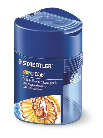 Staedtler Noris Club Triangular Double Hole Tub Sharpener with Metal Insert 512 128