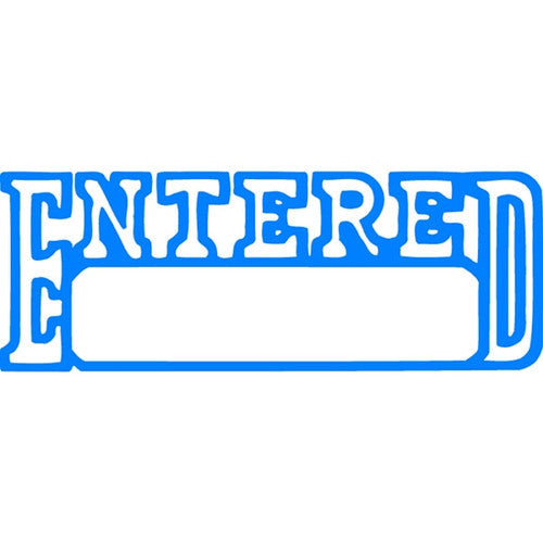 Xstamper Message Stamp Entered/Date Blue