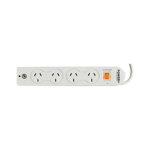 Italplast Power+ 4 Outlet Power Board with Master Switch, white, I520