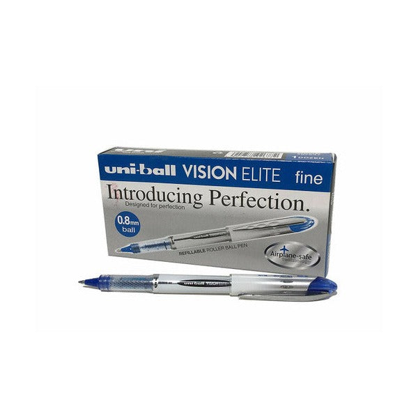 Uni Vision Elite Rollerball Pen 0.8mm Blue Box of 12