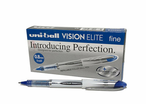 Uni Vision Elite Rollerball Pen 0.8mm Blue Box of 12