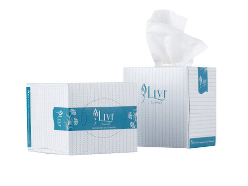 Livi 1304 Essentials Facial Tissue Cube Hypoallergenic 2 Ply 90 Sheets Carton 24