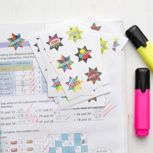 Avery Merit Stickers Dazzling Stars Star Shape 30mm Assorted Colours Pack 102