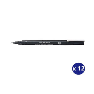 Uni Pin Fineliner 0.5mm Drawing Pen Black Box of 12