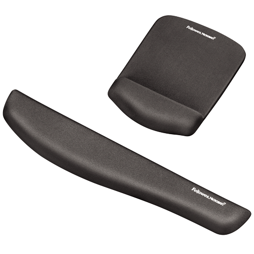 Fellowes Mouse Pad and Wrist Rest Plush Touch Lycra Graphite