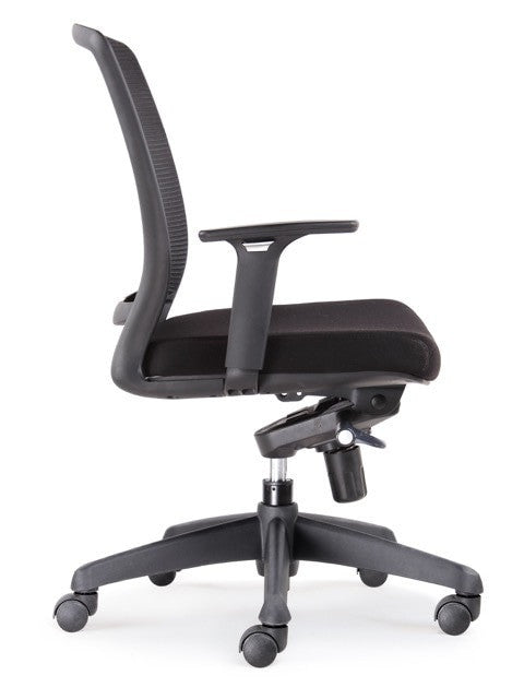 Rapidline Hartley Task Medium Mesh Back Chair Black Fabric
