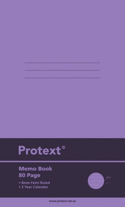 Protext Memo Book 165x100mm 80 Page Ruled Polypropylene Cover Assorted Colours Pack 20 — assorted colour covers