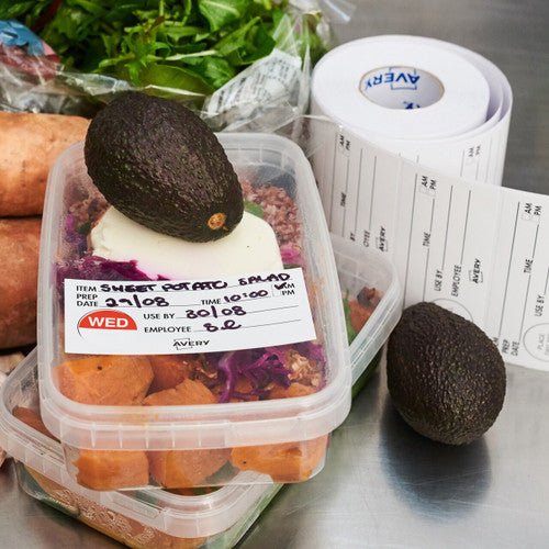 Avery Shelf Life Labels Removable White Black 500 Labels