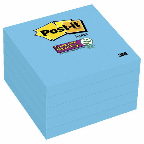 Post-it Super Sticky Notes Electric Blue 76 x 76mm Pack of 5 654-5SSBE