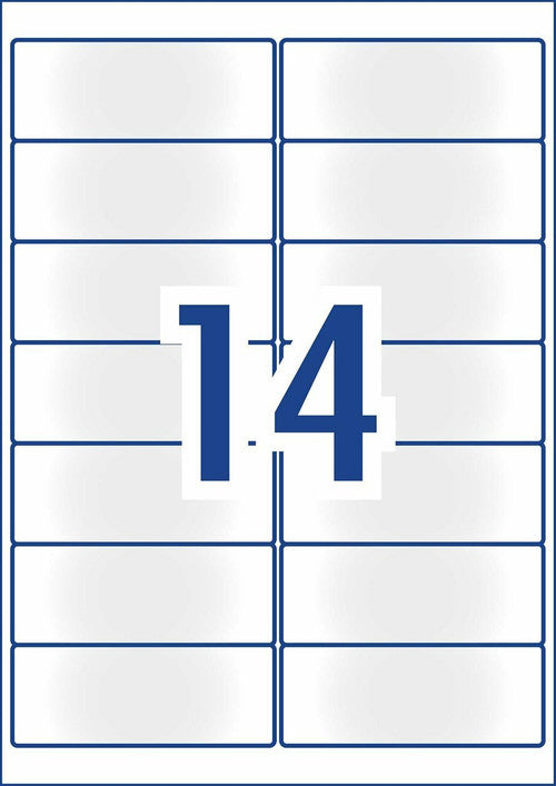Avery Clear with Matt Finish Address Labels J8563 350 Pack 99.1 x 38.1mm 14UP