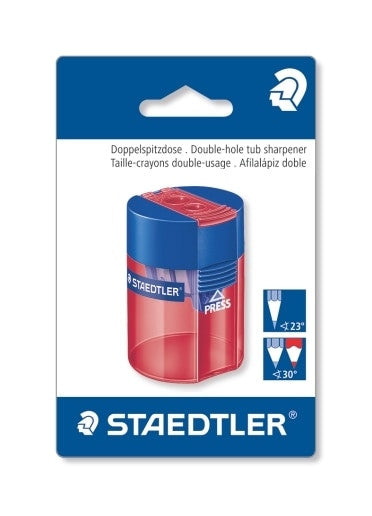 Staedtler Double Hole Tub Sharpener in Blistercard 512 006 BK