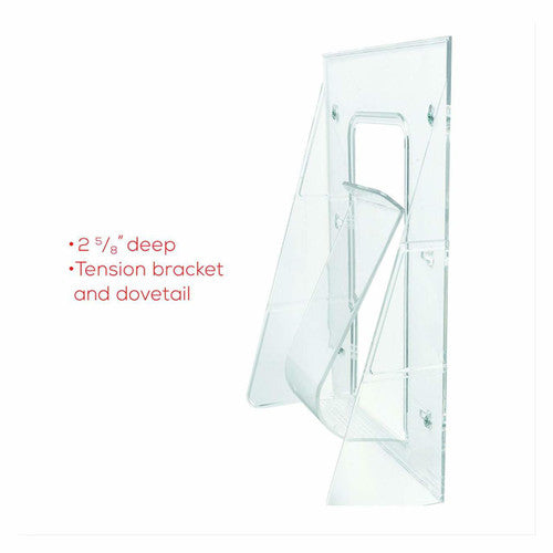 Deflecto Polycarbonate Wall Mount Brochure Holder DL