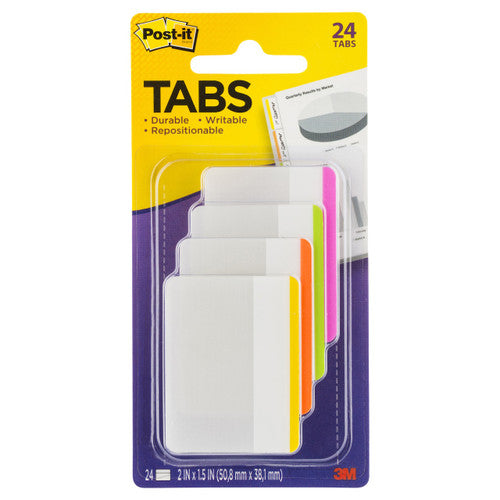 Post-it Durable Tabs Bright Assorted 50 x 38mm 686F-1BB