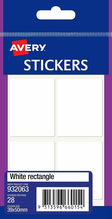 Avery White Multi-Purpose Stickers Rectangle 40 x 50mm 28 Pack
