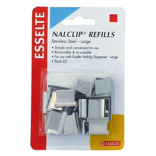 Esselte 45201 Nalclip Refills Large Pack 25 Steel