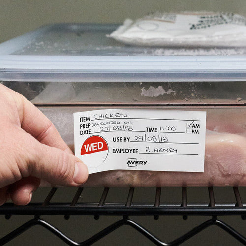 Avery Shelf Life Labels Removable White Black 500 Labels