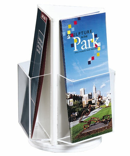 Deflecto Rotating Countertop Brochure Holder DL White