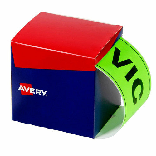 Avery Victoria Fluoro Green Labels 500 Roll 100 x 150.4mm