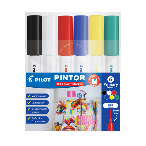 Pilot Pintor Marker Set Fine Primary Colours Wallet of 6