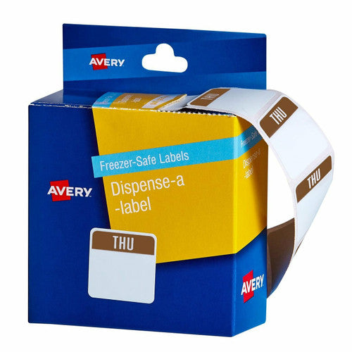 Avery Thursday Freezer Safe Dispenser Day Food Label 24 x 24mm 100 Pack