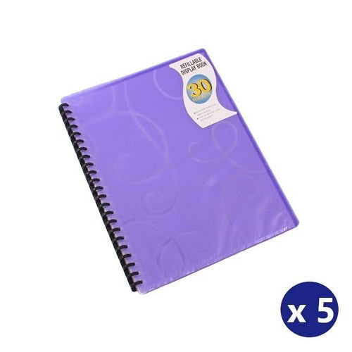 HAMELIN 31866 BEAUTONE DISPLAY BOOK REFILLABLE JEWEL PP A4 30 POCKETS PURPLE BOX 5