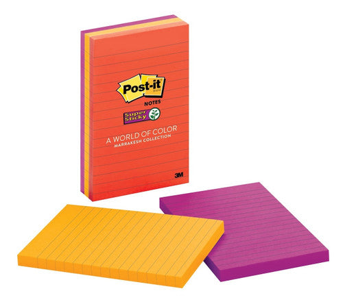 Post-it Super Sticky Notes Lined Marrakesh 101 x 152mm Pack of 3 660-3SSAN