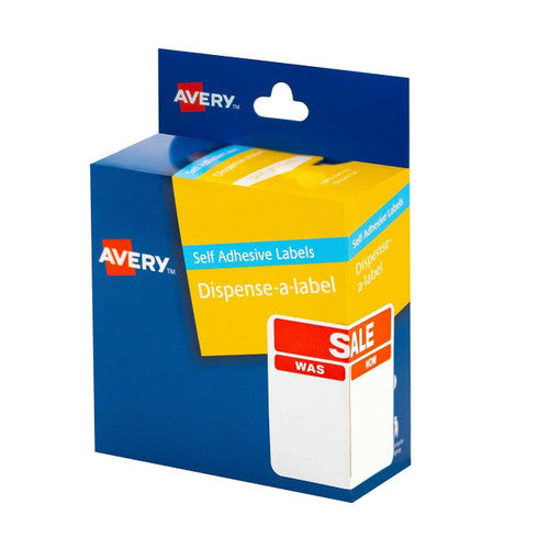 Avery Sales Was Now Red Dispenser Labels 60 x 40mm 100 Pack