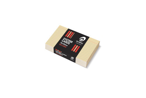 Olympic System Cards 75 x 125mm 6mm Ruled Buff Pack of 100