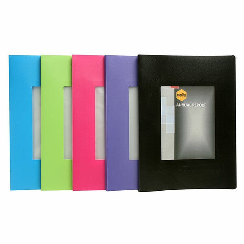 Marbig Non Refillable Display Book 20 Pocket A3 with Frame Black