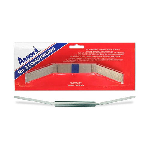 Arnos F209 No.3 Prongs Only Metal Paper Fasteners Box 50