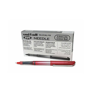 Uni-Ball Eye Needle UB-185S Liquid Ink Rollerball Pen 0.5mm Red Box of 12