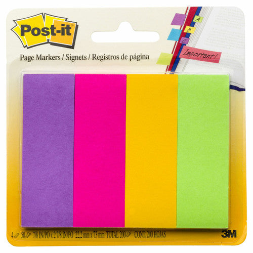 Post-it Page Markers Neon Colours 23 x 73mm 671-4AU