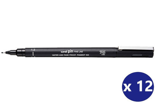 Uni Pin Fineliner 1.2mm Black Box of 12