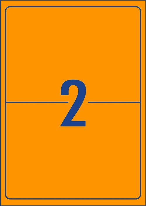 Avery Fluoro Orange Shipping Labels L7168FO 10 Pack 199.6 x 143.5mm 2UP