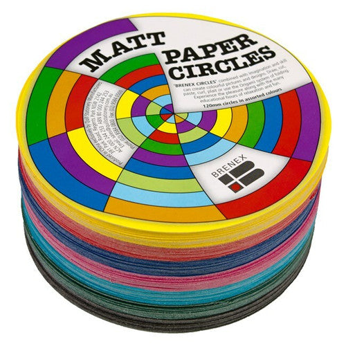 Brenex Matte Circles 120mm Single Sided Assorted Colours Pack of 500