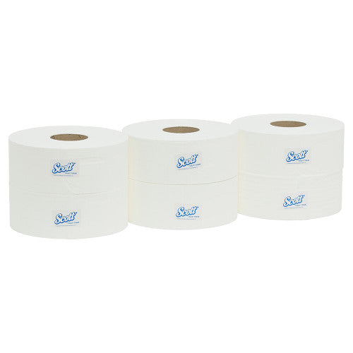 Scott Maxi Jumbo Roll Toilet Tissue White 1 Ply 800m Box of 6