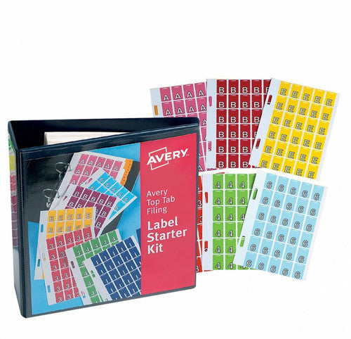 Avery Assorted Colour Top Tab Complete Colour Code Labels Starter Kit 20 x 30mm