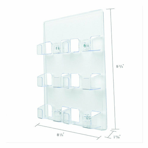 Deflecto Wall Mount Business Card Holder 6 Pocket Landscape Clear