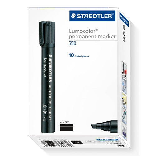 Staedtler Permanent Black Chisel Tip Lumocolor Marker 350-9