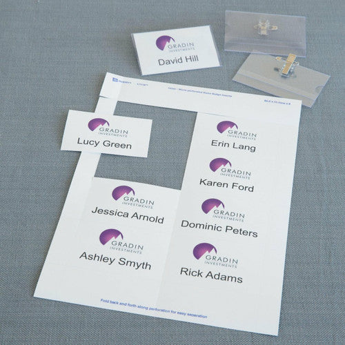 Avery Card Name Badge Kit L7418K Microperforated 86.5 x 55.5mm White 8UP