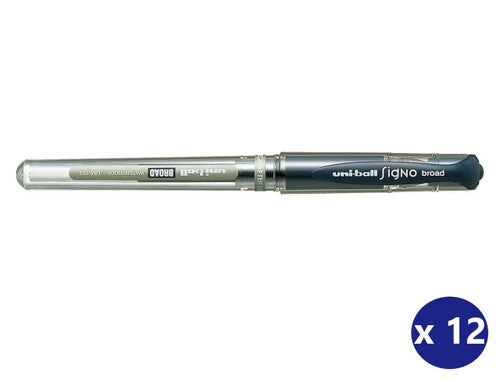 Uni-Ball Signo Broad UM-153 Gel Ink Rollerball Pen 1.0mm Blue/Black Box of 12