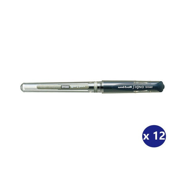 Uni-Ball Signo Broad UM-153 Gel Ink Rollerball Pen 1.0mm Blue/Black Box of 12