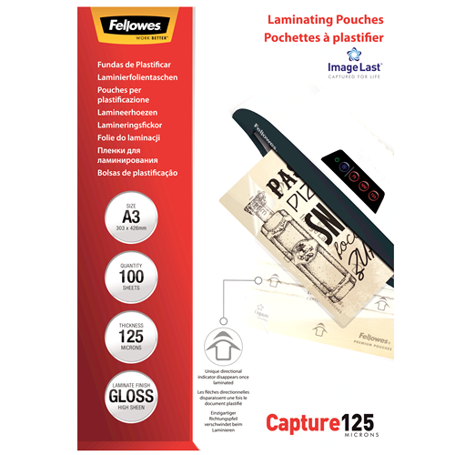 Fellowes ImageLast A3 125 Micron Laminating Pouch Pack 100