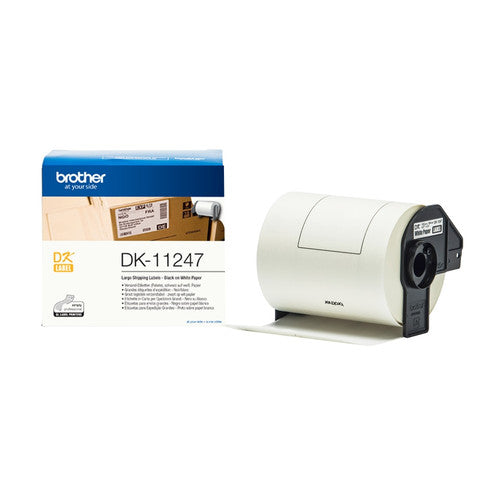Brother DK11247 Label Roll 103mm x 164mm Black on White