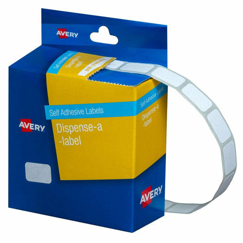 Avery White Dispenser Labels Rectangle 10 x 16mm 1500 Pack